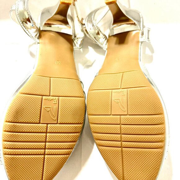 Fashion Glitter Sparkle Heel Ankle Open Toe Shoes Adult Women's Size 7.5 - Picture 6 of 6